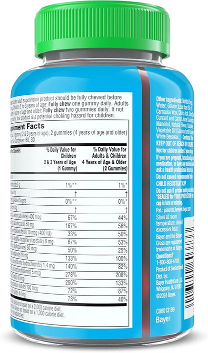 Flintstones Multivitamins for Kids, Sugar Free Kids Multivitamin Gummies, with Vitamins A, C, E, B6 & B12, Raspberry Flavored Gummy Vitamins, 60 Count