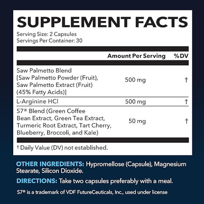 HAVASU NUTRITION High Strength Ashwagandha Supplement Capsules (45 Servings) & Saw Palmetto 500mg L-Arginine 500mg Complex (30 Servings)