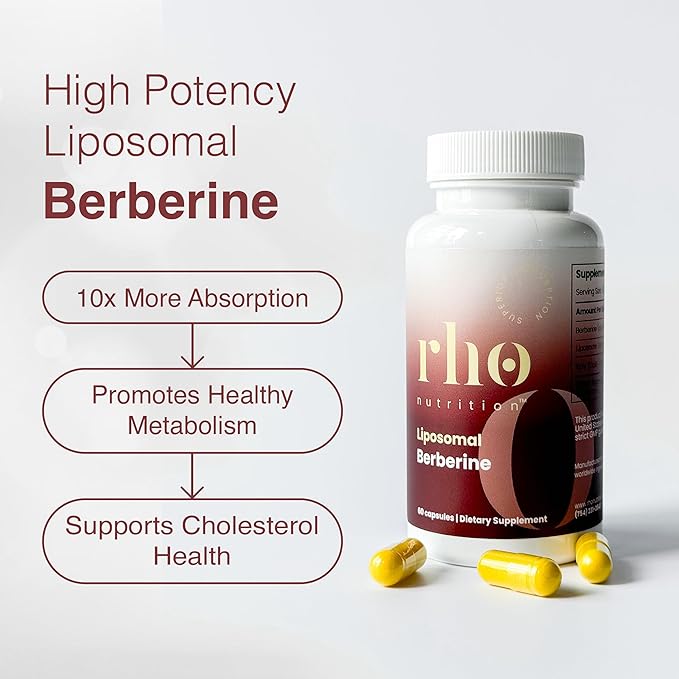 Liposomal Berberine Capsules - Ultra High Absorption Supplement – Supports Immune Function, Gut Health and Metabolic and Cardiovascular Health (60 Capsules)
