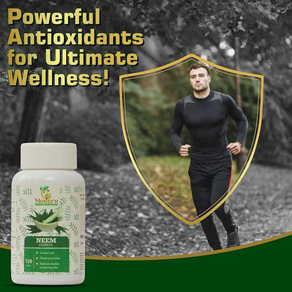 Modern Ayurvedic Center Organic Neem 120 Capsules Supports Acne Control, Antioxidant Protection, Healthy & Glowing Skin Pure Neem (Azadirachta Indica) Supplement for Natural Wellness