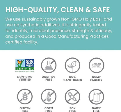 Himalaya Holy Basil Tulsi Herbal Supplement, Stress Relief, Relaxation, Occasional Sleeplessness, Promotes Calm, Ayurvedic, Non-GMO, Vegan, 720 mg, 60 Capsules, 2 Pack