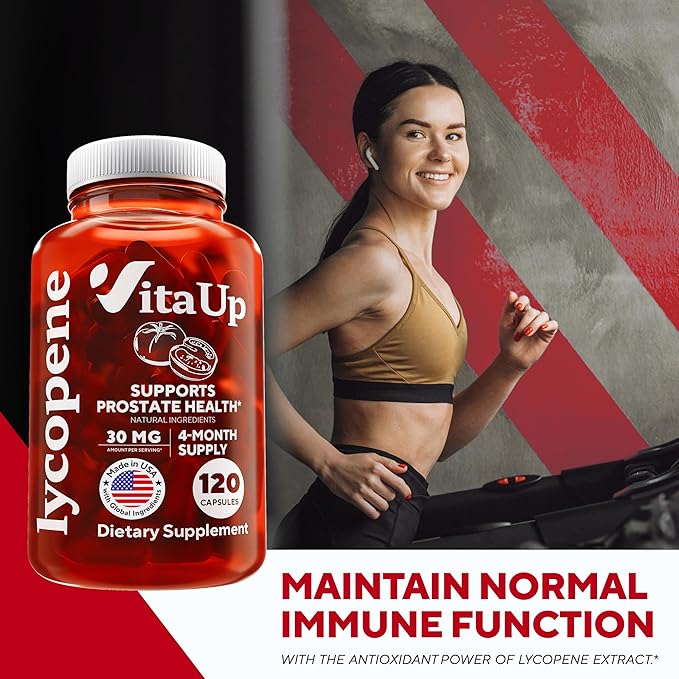 Lycopene Supplements for Men 30 mg - USA Made - Prostate Supplements for Men - Lycopene Supplement for Prostate, Skin & Antioxidant Support - 120 Count
