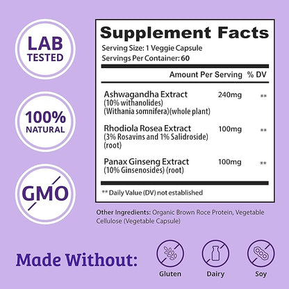 Dr. Matthew Cortisol Reducer Supplement for Women. Adrenal Support with Ashwagandha, Rhodiola & Ginseng – A Detox Cocktail to Lower Cortisol & Aid Relaxation, Calm and Restful Sleep