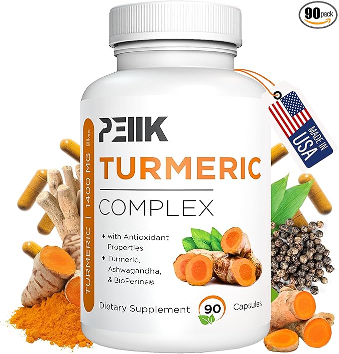 Turmeric Curcumin with Black Pepper & Ashwagandha - High Absorption Ultra Potent Turmeric Supplement with 95% Curcuminoids, BioPerine & Ashwagandha - Turmeric Capsules for Joint Support 90 Capsules