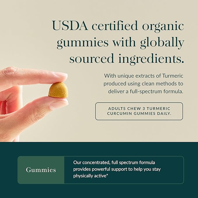 Gaia Herbs Turmeric Supreme Extra Strength Gummies - Supports Swelling Relief to Help Maintain an Active Lifestyle - Lemon Ginger Flavor - 120 Vegan Organic Gummies (40-Day Supply)