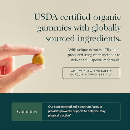 Gaia Herbs Turmeric Supreme Extra Strength Gummies - Supports Swelling Relief to Help Maintain an Active Lifestyle - Lemon Ginger Flavor - 120 Vegan Organic Gummies (40-Day Supply)