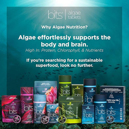BEAUTYbits - Organic Spirulina Tablets - Algae Superfood - Collagen, Protein, Chlorophyll - Hair, Nails, & Skin Care - Vegan, Keto, Gluten Free - Self Care - Skincare Beauty Gifts - 1000 Tablet Bag