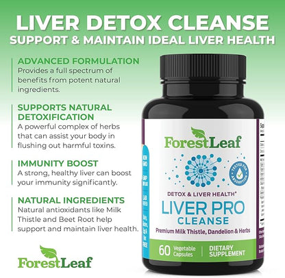 Liver Cleanse Detox & Repair - Fatty Liver Repair Detox Complex Supplement w/Choline, Zinc, Milk Thistle, Dandelion Root, Turmeric, Burdock, Artichoke - Liver Support Supplement | 60 Caps