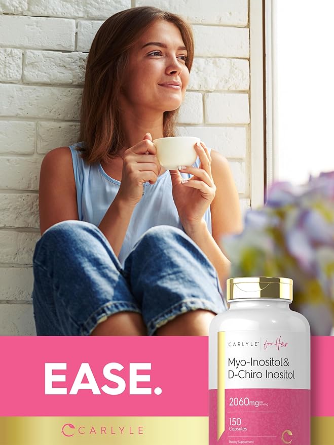 Carlyle Myo-Inositol & D-Chiro Inositol Supplement | 2060mg | 150 Capsules | Non-GMO, Gluten Free Complex
