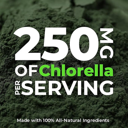 Organic Chlorella Tablets | Kosher | Potent Supplement, All-Natural Chlorophyll, Green Algae superfood, Broken Cell Wall | High in Protein & Iron, no additives, Vegan - 400 Tablets