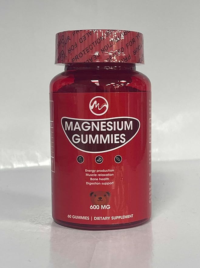 Magnesium Gummies 600mg High Strength - Fruity Flavors Gummy Bear, Healthy Mineral Supplements Promotes Muscle, Energy & Digestion