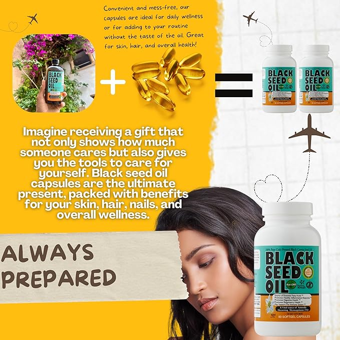 Black Seed Oil Capsules 1000mg - Lab Tested Turkish Nigella Sativa with 3X Thymoquinone (90 Softgels) - USA Made, Cold-Pressed Kalonji Oil - Pure Non-GMO Sweet Sunnah for Hair, Brain & Immune Support