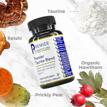 Premier Research Labs Taurine Blend - Taurine Supplement, Taurine Pills, L Taurine Amino Acid Supplement for Liver, Gallbladder, Brain & Heart Health, for Women & Men - 90 Vegetarian Capsules