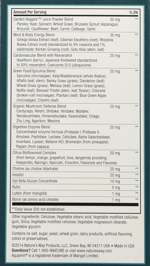 Nature's Way Alive! Once Daily Men's 50+ Multivitamin, Ultra Potency, Food-Based Blends (291mg per serving), 60 Tablets, Pack of 2