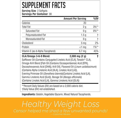 Censor NDS Nutrition Fat Loss-Body Toner with CLA (90 Softgels) & Siren Labs L-Carnitine Elite Burn Fat Loss Support Malibu Beach Blast 3000 mg (32 Servings)