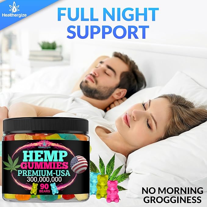 Hemp Gummies for Relaxation and Rest-Natural Hemp Oil Gummies, Fresh Fruity Flavors Tasty Relief-Made in USA-High Potency Gummy Edibles-Extra Strength 90 Bears