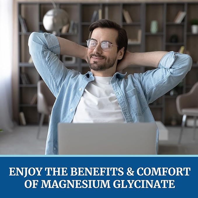 Magnesium Glycinate 500mg | Chelated for High Absorption | Muscle Relaxation, Bones, Heart, Nerve, Sleep & Calm Support for Women & Men | Magnesium Chelate Supplement & Bisglycinate Complex | 60ct