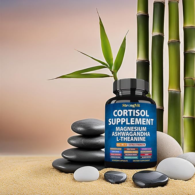 Cortisol Supplements for Women and Men with Magnesium, Ashwagandha & L-Theanine. High Cortisol Reducer, Manager, Detox, Lower and Control. Sleep Support & Stress Relief, USA (120 Capsules)