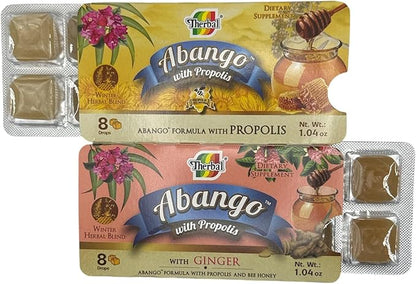 Abango Propóleo y Equinácea Té Vitamina C(Abango with Propolis Echinacea Tea w/Vitamin C) Natural 25 Tea Bags + 2 Cough Drop Trays (8 Individually Wrapped Drops Each) Herbal Dietary Supplement