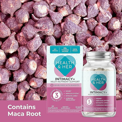 Health & Her Intimacy+ Multi-Nutrient Supplement Support for Women - Contains Maca Root and Tribulus to Help Discover You Again, Vegan (60 ct -1 Month)