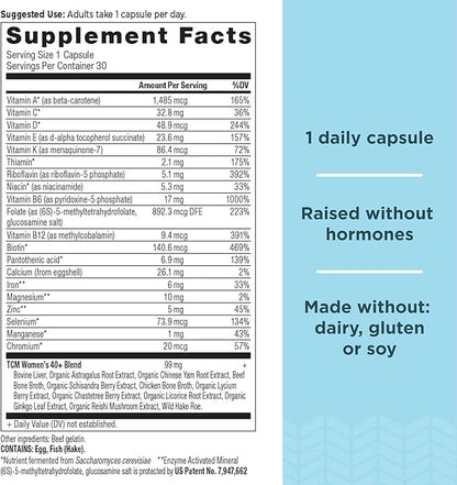 Ancient Nutrition Multivitamin for Women, Ancient Multi Women's 40+ Once Daily Vitamin Supplement, Vitamin B, Vitamin C and Vitamin K2, Folate and Iron Supplement, Supports Bone Health, 30ct