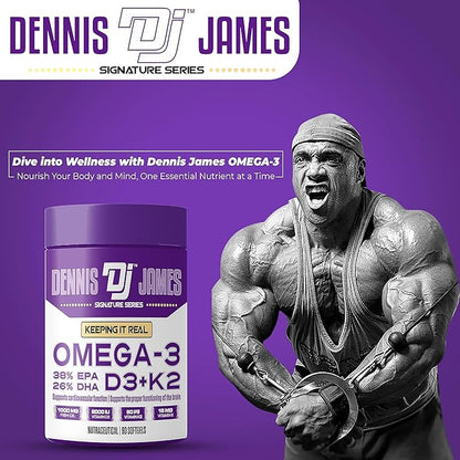 DENNIS JAMES Signature Series Omega-3 | D3+K2 | 90 Softgels | 90 Serving