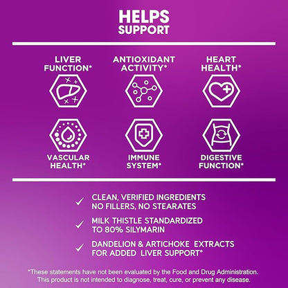 BioEmblem USDA Organic Liver Cleanse - 80% Silymarin Milk Thistle Extract for Liver Health and Liver Function with Dandelion & Artichoke Extracts - 100% Vegan, Non-GMO - Herbal Liver - 60 Capsules