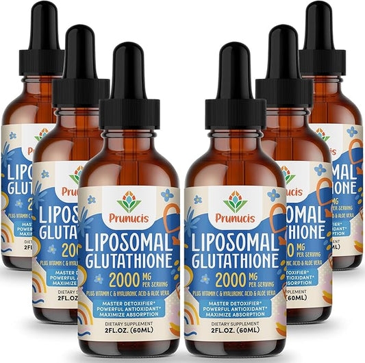 2000MG Liposomal Glutathione Liquid, 98% Absorption, Glutathione Liquid Supplement, Active Form L- Glutathione, Powerful Antioxidant Complex for Immune System, Aging Defense, Detox, 12 FL.OZ