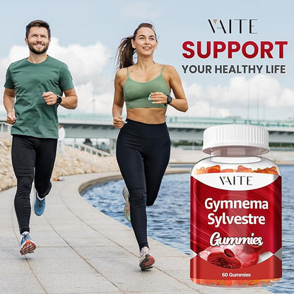 VAITE Gymnema Sylvestre Supplements 600mg – 20:1 Leaf Extract Gummies, Non-GMO, Gluten-Free, Vegan-Friendly, Made with Plant-Based Ingredients, with Antioxidant Properties, 60 Chewable Gummies