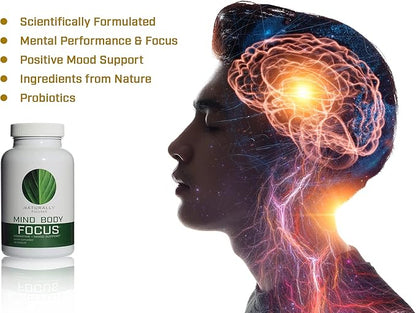 Mind Body Focus | Natural Nootropic Brain Supplement for Focus, Memory and Mood Support - Mental Clarity, Concentration and Cognitive Performance with Mucuna, Bacopa, Rhodiola, Phosphatidylcholine