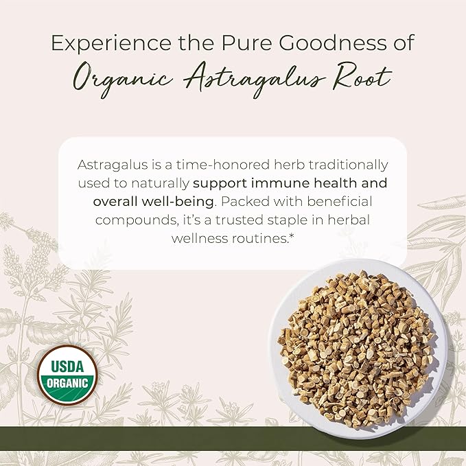 Starwest Botanicals Organic Astragalus Root Cut and Sifted, 4 Ounces