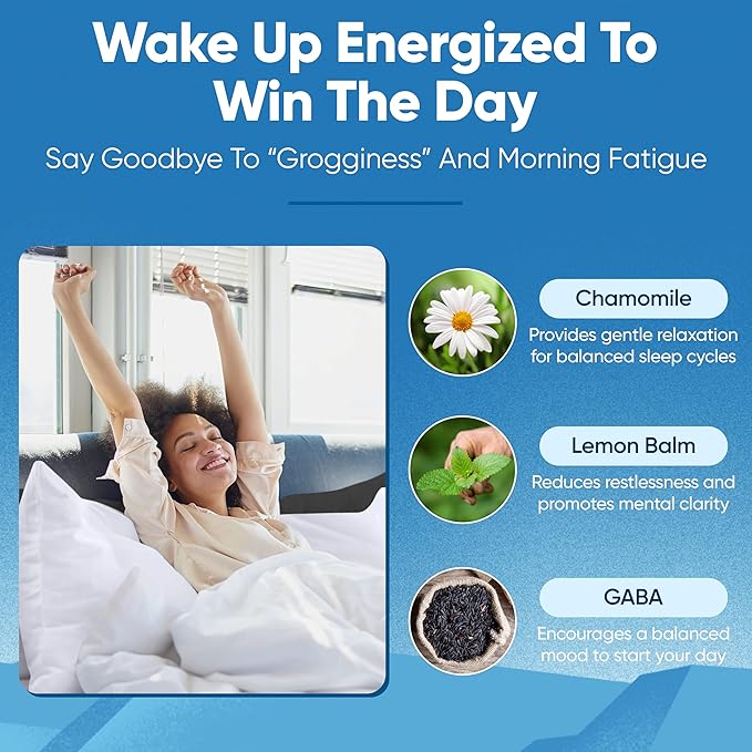 Sleep Easy Natural Sleep Aid Supplement | Magnesium, Ashwagandha, GABA, L-Theanine & 5 Calming Herbs | Melatonin-Free & Non-Habit Forming (60 Capsules)