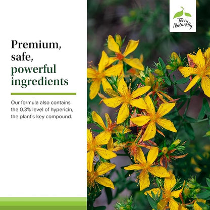 Terry Naturally St. John’s Wort 900 mg - 60 Tablets - Non-GMO, Vegan, Gluten Free - 60 Servings