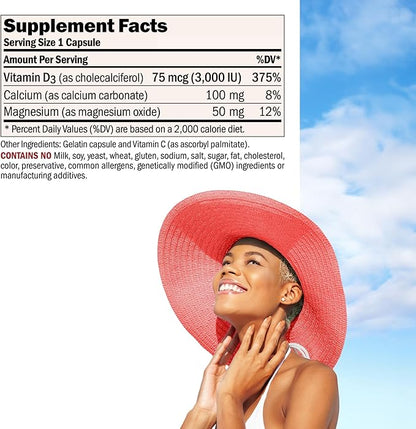 ANDREW LESSMAN Vitamin D3 3000 IU 720 Capsules - High Potency, Essential for Calcium Absorption, Supports Bone Health, Healthy Muscle Function, Immune System, More. Small Easy to Swallow Capsules