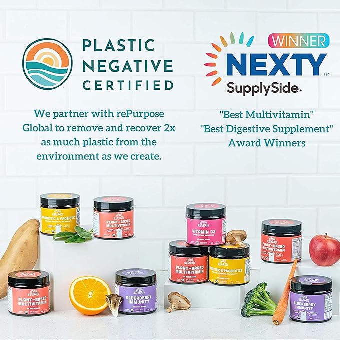 Llama Naturals Kids Multivitamin Gummies, Vegan, Organic with Vitamin D, C & K, Toddler Real Fruit Gummy Vitamins, Chewable Supplement, Whole Food Multivitamin, No Added Sugar Cane, Strawberry, 90 Ct