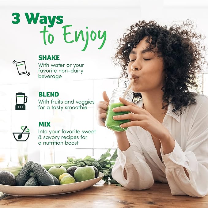 Purely Inspired Organic Greens Powder Superfood Smoothie Mix, Unflavored (30 Servings) - Super Greens with Probiotics, Spirulina & Chlorella for Gut & Digestive Health - Vegan & Gluten-Free
