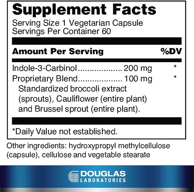 Douglas Laboratories Ultra I-3-C | Indole-3-Carbinol is a Proprietary Blend of Cruciferous Vegetables | 60 Capsules