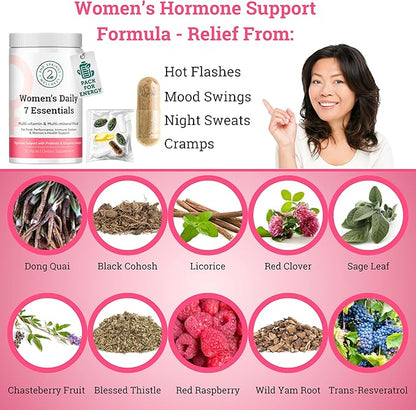 Daily 7 Essentials Women's Vitamin Pack -7 Pack Complete Women's Multivitamin Packet with Energy, Metabolism, Immune System, Women's Health Support with Probiotics, More