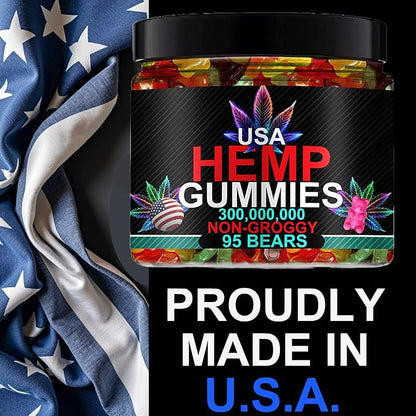 Hemp Gummies Sleep Edibles for Peace and Relaxation-High Potency Pure Extra Strength Hemp Oil-Made in USA