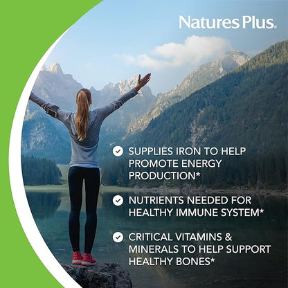 Natures Plus Source of Life Women - 60 Vegetarian Tablets - Whole Food Multivitamin and Mineral Supplement for Overall Health & Energy - Gluten-Free - 30 Servings