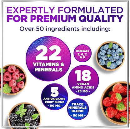 Multivitamin for Women, Men & Kids - Multi Vitamins Liquid & Multimineral, Vegan & Sugar Free, Vitamins A, C, D3, E, B6, B12 & Zinc, Womens Multi Vitamin & Immune Support, Berry Flavor - 15 Fl Oz