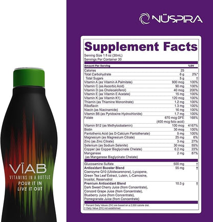 NüSpira - VĪAB Liquid Multi-Vitamin - Effortless Wellness for The Whole Family - Potent Blend of Vitamins & Minerals - Smooth Taste - 30oz