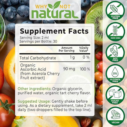 Why Not Natural Organic Liquid Vitamin C Drops Supplement