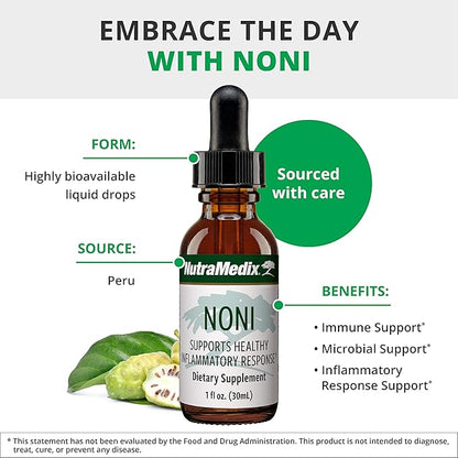 NutraMedix Noni Drops - Noni Fruit Extract for Immune Support & Promoting Healthy Antioxidant Activity & Overall Wellness (1oz)