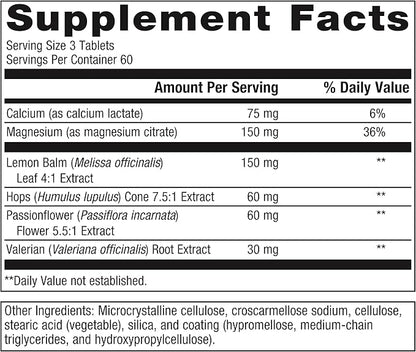 Metagenics MyoCalm Plus - with Passionflower, Valerian Root, Magnesium & Calcium - Non-GMO, Gluten-Free & Vegetarian - 60 Servings - 180 Tablets