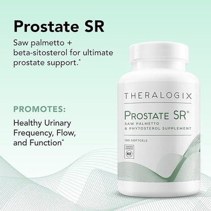 Theralogix Prostate SR Saw Palmetto & Beta-Sitosterol Supplement - Supports Healthy Urinary Tract Function in Men* - 90-Day Supply - NSF Certified - 180 Softgels