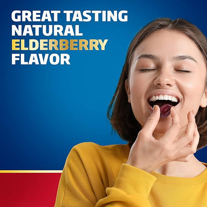 Defend-EEZE Immune Support Dietary Supplement Lozenges, 100% Daily Value of Zinc, Vitamins C & D per Dose, with Echinacea & Elderberry, Elderberry Flavor, 30 Lozenges