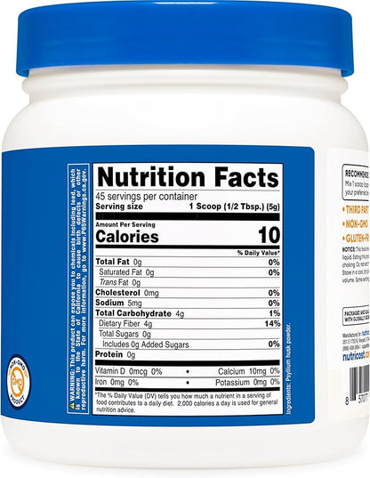 Nutricost Psyllium Whole Husk Powder (Flakes) 8.1oz - Gluten Free & Non-GMO