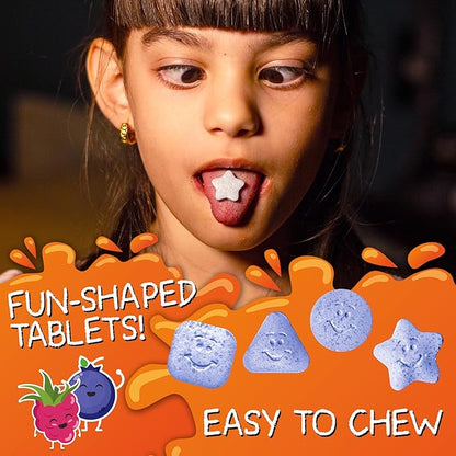 VAL Magnesium for Kids | High-Absorption Magnesium for Calm, Relaxation & Focus | Mg Glycinate, Citrate & Taurate | with Vitamin B6, D & C | Sugar-Free, Non-GMO | 60 Chewable Tablets