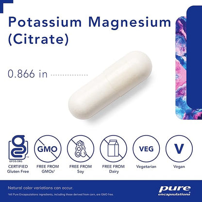 Pure Encapsulations Potassium Magnesium (Citrate) - for Heart Health & Bone Mineralization* - Optimal Absorption - Gluten Free & Non-GMO - 180 Capsules